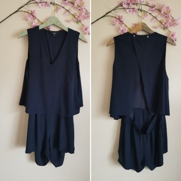 Madewell Blue Shorts Romper size Medium - Picture 5 of 8